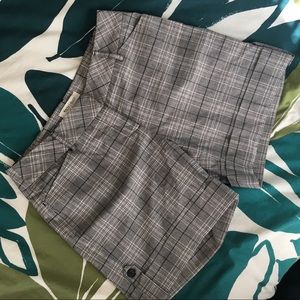 White House Black Market Gray Plaid Dress Shorts